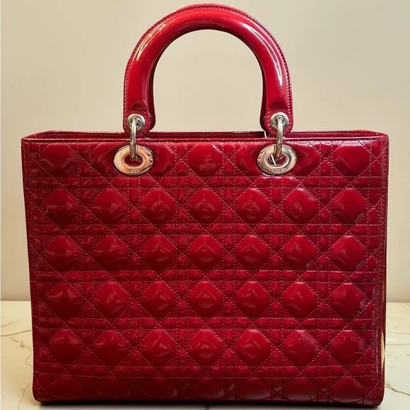 Lady Dior in Cherry Red with Signature Cannage Stitching - Picture 2 of 15